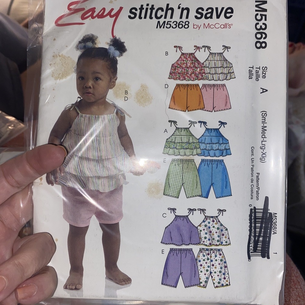 McCalls 5368 Toddler Sewing Pattern Ruffle Top Shorts Size S-XL Uncut M5368